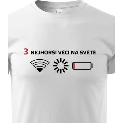 Dětské tričko 3 nejhorší věci na světě BíláCanvas Dětské tričko Bezvatriko.cz 1