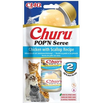 Churu POP'N SERVE kuře a hřebenatka 2 x 35 g