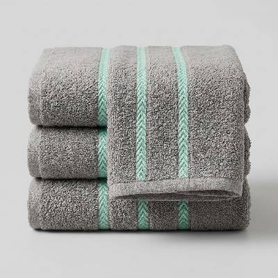 Top textil Osuška Pruhy tyrkysové 70 x 130 cm šedá