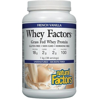 Natural Factors Whey Factors® Grass Fed Whey Protein (Суроватъчен протеин с вкус на ванилия) 1 kg прах | Natural Factors (2926 NF)