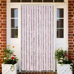 vidaXL Ресни за врата против мухи, сиво и розово, 118x220 см, шенил (4004886)