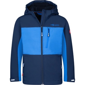 TROLLKIDS Детско софтшел яке Trollkids Kid's Bergsfjord Winter Softshell Jacket - Navy / Electric Blue - размер 128 (EU) (703-4002-0315)