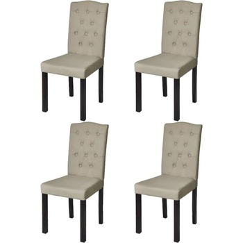 Image 1 of vidaXL Трапезни столове, 4 бр, камел, текстил (240558)