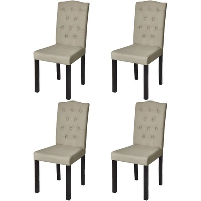 vidaXL Трапезни столове, 4 бр, камел, текстил (240558)