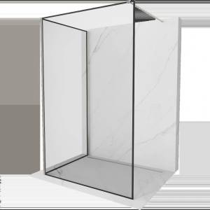 Mexen Kioto душ параван Walk-in 110 x 110 см, черна рамка, четкан никел - 800-110-212-97-70-110 (800-110-212-97-70-110)