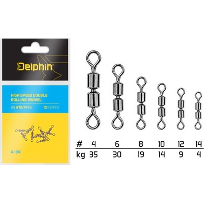 Delphin obratlík Hi speed double rolling swivel A-04 vel.8 – Zboží Mobilmania