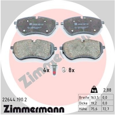 ZIMMERMANN Sada brzdových platničiek kotúčovej brzdy 22644.190.2