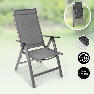 Blumfeldt London Lite, skládací židle, 59,5 x 107 x 68 cm, ComfortMesh, hliník