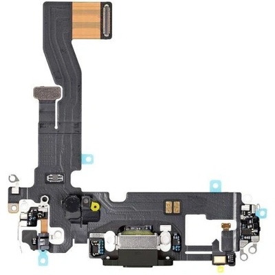 Apple iPhone 12, 12 Pro - Nabíjací Konektor + Flex Kábel (Black), Black