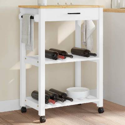 vidaXL Кухненска количка "MONZA" 60x40x88, 5 см борово дърво масив (376093)