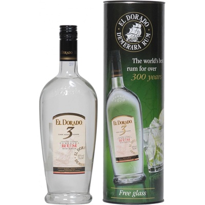 El Dorado Rum 3y 40% 0,7 l (dárkové balení 1 sklenice)