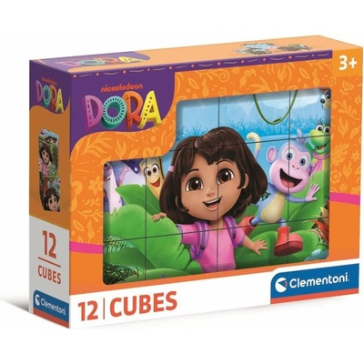 CLEMENTONI Obrázkové kocky Dora prieskumnice, 12 kociek