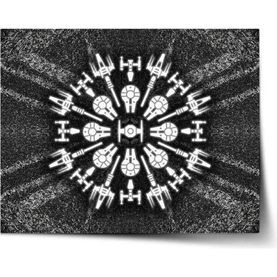 Sablio Plagát Star Wars Vesmírne lode na šedom abstrakte - 60x40 cm