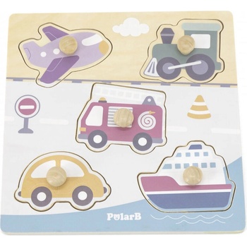 Image 1 of Viga Toys Плосък пъзел Viga PolarВ - Превозни средства (44069)