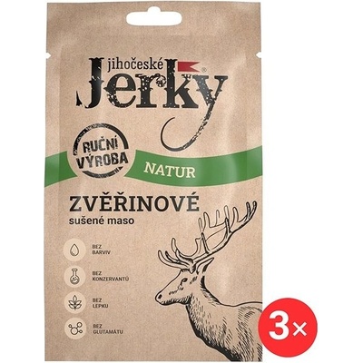 Jihočeské Jerky Zvěřinové natur 3 x 20 g