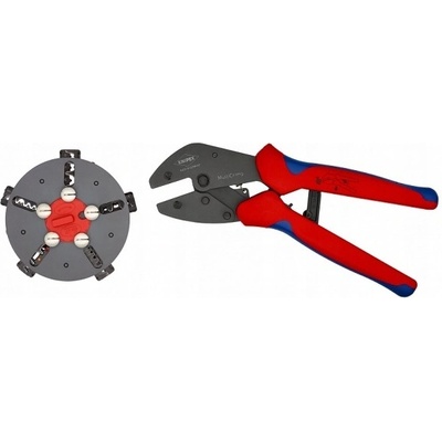 KNIPEX - kleště lisovací zásobníkové MultiCrimp - 250mm - kruhový zásobník, se 3 výměnnými nástavci (973302)