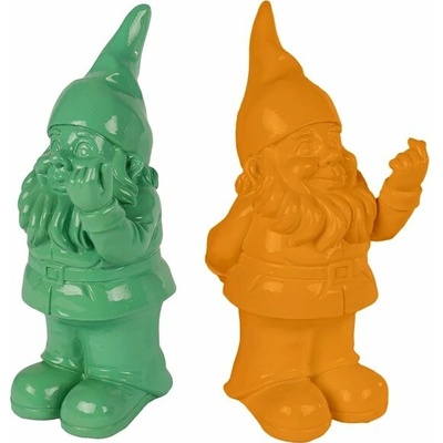 Pokladnička trpaslík porcelánový 8x7 x20 cm - mix farieb (oranžová, zelená)