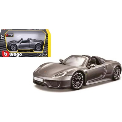 Kovový model BBURAGO 1:24 Porsche 918 Spyder – sivý