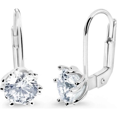 Šperky-NM zlaté náušnice se zirkonem v bílém zlatě 2241