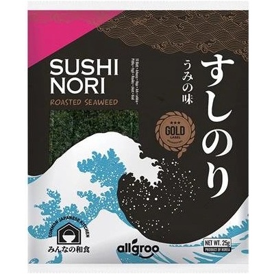 Allgroo Sushi Nori zlaté mořské řasy 25 g