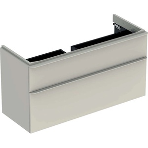 Geberit Smyle Square - Шкаф за умивалник, 118x47x62 cm, 2 чекмеджета, пясъчно сиво 500.355. JL. 1 (500.355.JL.1)