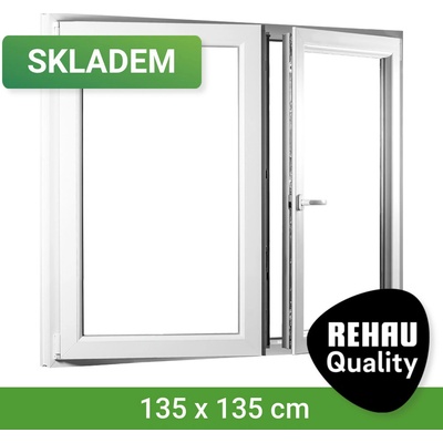 SKLADOVÁ-OKNA.cz se štulpem REHAU Smartline+ 1350 x 1350