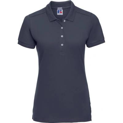 Russell Athletic 566f / Дамска еластична поло тениска с къс ръкав - тъмносиня m (10566f29002)