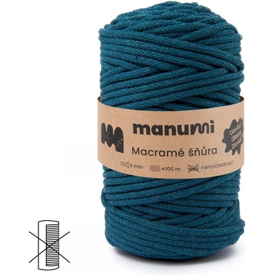 Manumi Macramé šňůra 5mm petrolejová - 1 ks