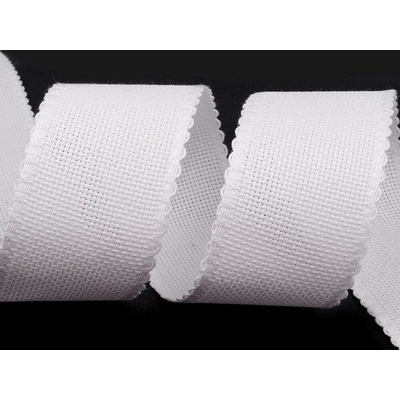Kanavný pás šíře 50 mm zoubkovka bílá přírodní 1 m