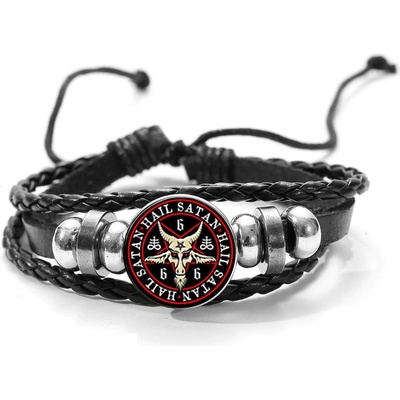 Predator Q1 kožený náramek satan 110-2 ČERNÁ kůže pánské Predator Q1