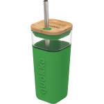 Quokka Чаша халба Quokka Liquid Cube Green стъклена със сламка 540 мл (40061)