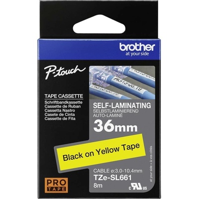 Brother TZESL661 Farba pásky: žltá Farba písma: čierna 36 mm 8 m