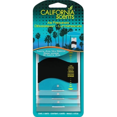California Scents 3 Pack Paper Air Freshener - Santa Ana Sea Breeze - vůně moře 3ks
