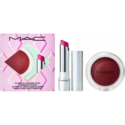 Mac Cosmetics Holiday Glow Play Purple vyživujúci a hydratačný balzam na pery 3,14 g + MAC Cosmetics Glow Play Purple rozjasňujúca lícenka 7,3 g