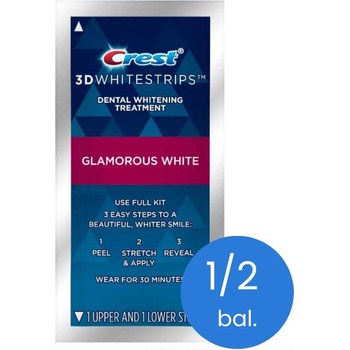Procter & Gamble Crest 3D Glamorous White bieliace pásiky na zuby polovičné balenie 14 ks
