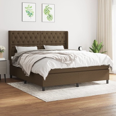 vidaXL 11461.3131684 Boxspring postel s matrací tmavě hnědá textil