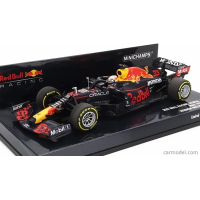 Minichamps Red bull F1 Rb16b Honda Ra620h Team Aston Martin N 33 Winner Mexico Gp Majster sveta 2021 Max Verstappen Matná modrá žltá červená 1:43