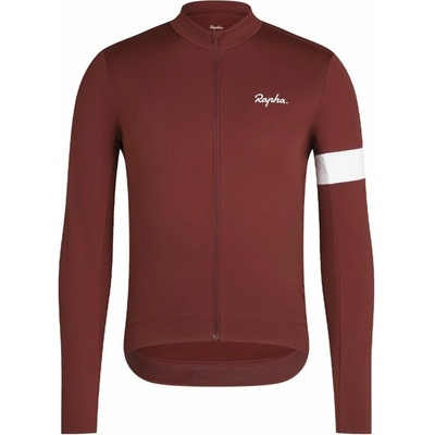 Rapha Core tmavo červená/biela s dlhým rukávom
