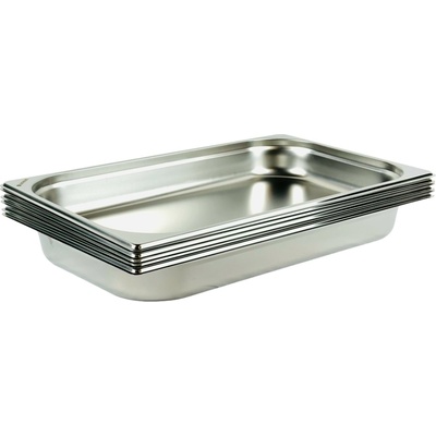 Gastrofans Zvýhodněný multipack 6x Gastronádoba 1/1 GN 65 mm, nerezová, plná