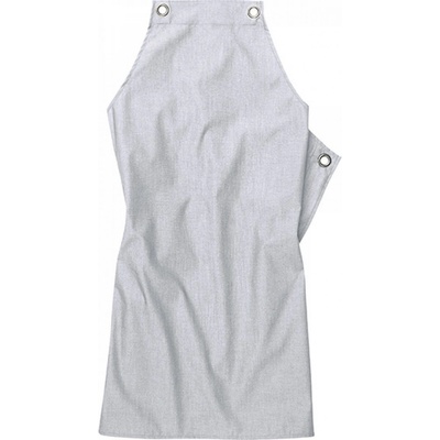 CG Workwear Elegantní lehká žíhaná zástěra s laclem a kovovými očky šedá světlá melange CGW141M
