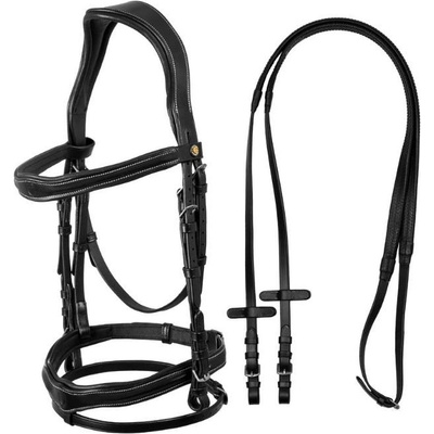 EQUESTRO Uzdečka anatomická s anglickým nánosníkem černá – Zboží Dáma