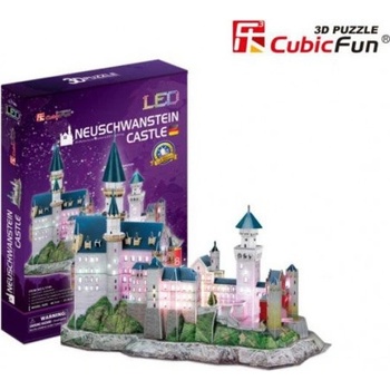 CubicFun 3D puzzle svítící Zámok Neuschwanstein 128 ks