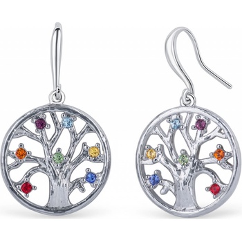 Crystalp náušnice s kryštálmi Chakra Tree of life 40093.MLT.R