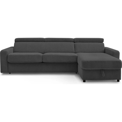 Bobochic Тъмносив разтегателен ъглов диван от рипсено кадифе (променлив) Monaco - Bobochic Paris (WT-LUZZ-NRPU-W_2 P1086 N.CZ)