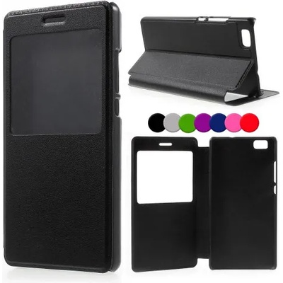 Huawei Ascend P8 Window Wallet Кожен Калъф и Протектор