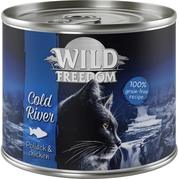 Wild Freedom 12x200г Adult Cold River Wild Freedom, консервирана храна за котки - американска треска и пиле