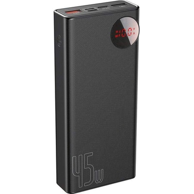 Baseus Mulight Power Bank with Digital Display Quick Charge 45W (PPMY-A01) - външна батерия 20000 mAh с 2xUSB-A и USB-C изходи за зареждане на смартфони и таблети (черен)