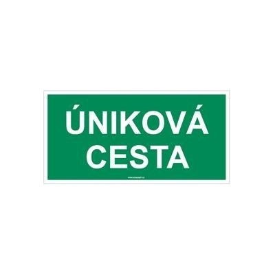 Úniková cesta - bezpečnostní tabulka, plast 2 mm 300x150 mm