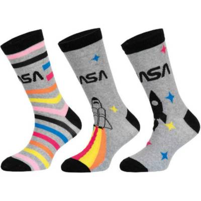 Trenýrkárna Комплект от три - детски чорапи NASA многоцветни (39270/grey) Trenýrkárna | Cheren Cherven Siv Mnogotsveten | Момчешки | 31-34