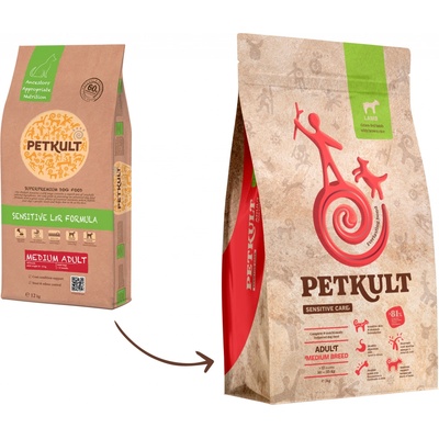 Petkult Medium Adult Lamb & Rice 2 x 12 kg